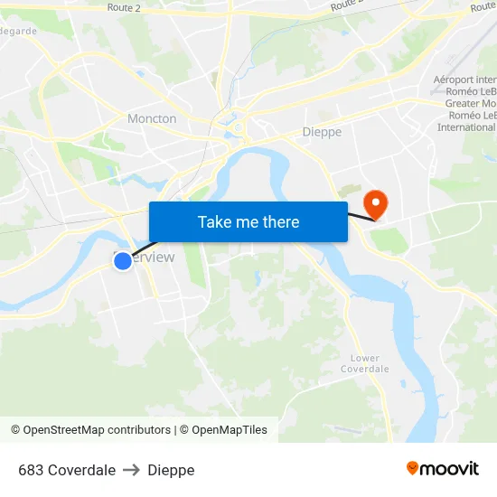 683 Coverdale to Dieppe map