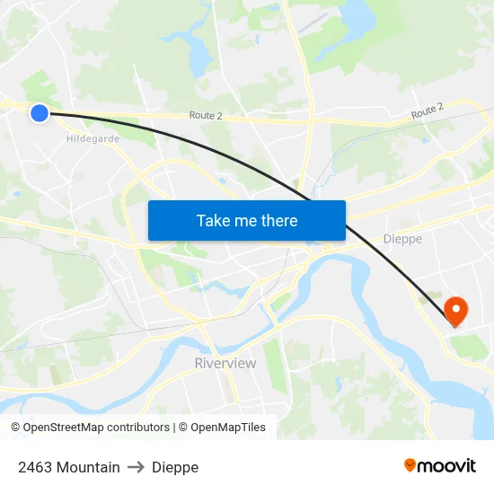 2463 Mountain to Dieppe map