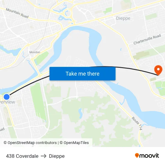 438 Coverdale to Dieppe map