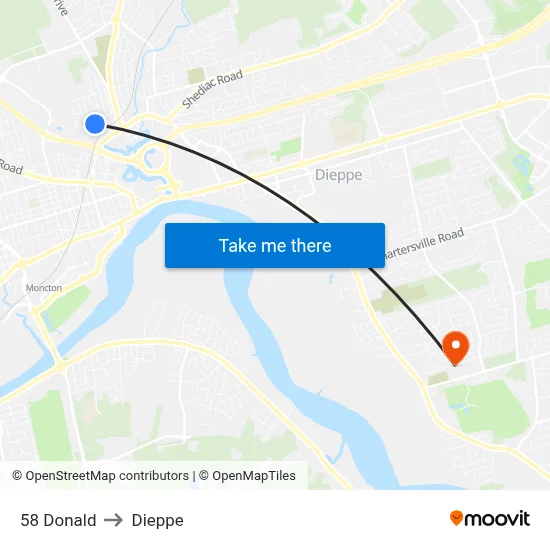 58 Donald to Dieppe map