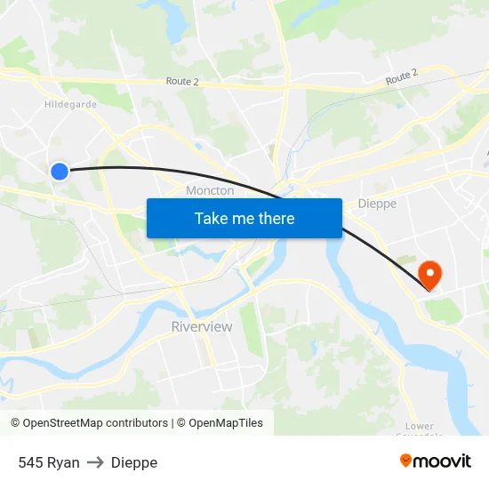 545 Ryan to Dieppe map