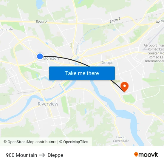 900 Mountain to Dieppe map