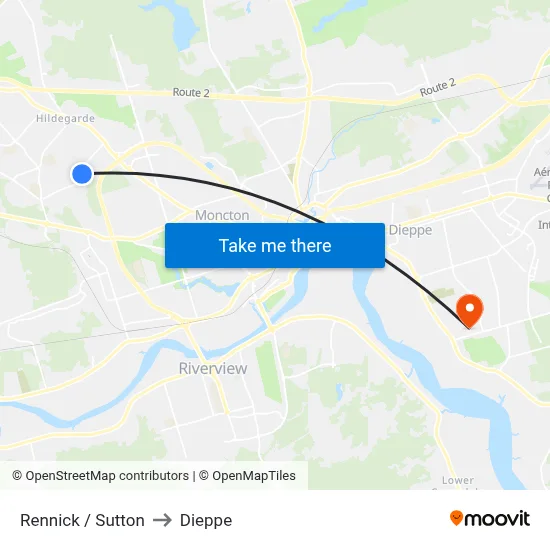 Rennick / Sutton to Dieppe map