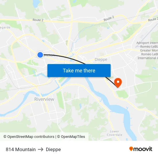 814 Mountain to Dieppe map