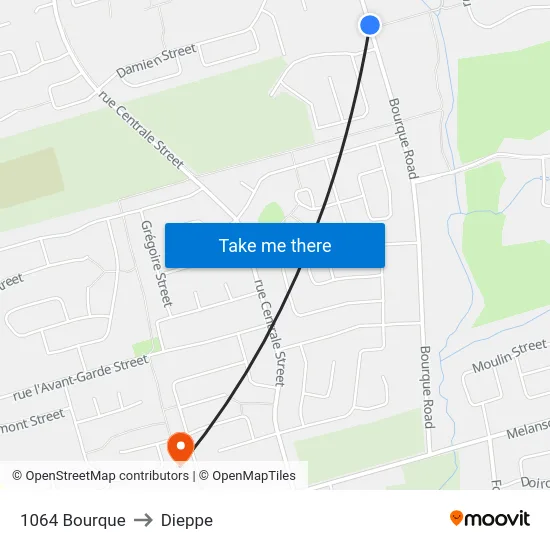 1064 Bourque to Dieppe map