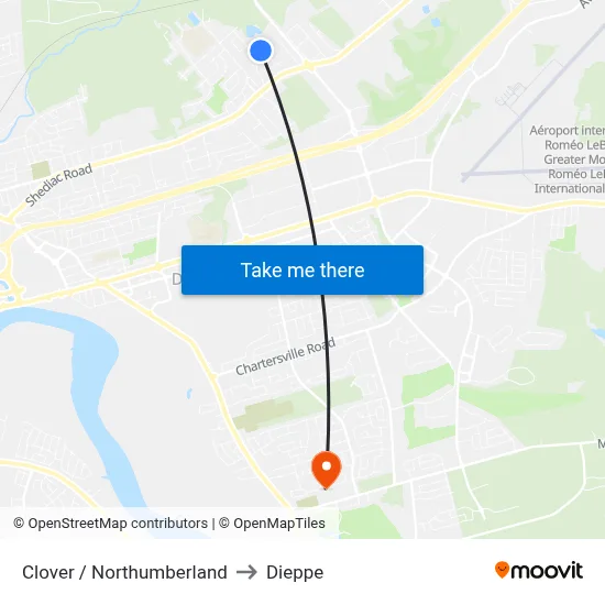 Clover / Northumberland to Dieppe map