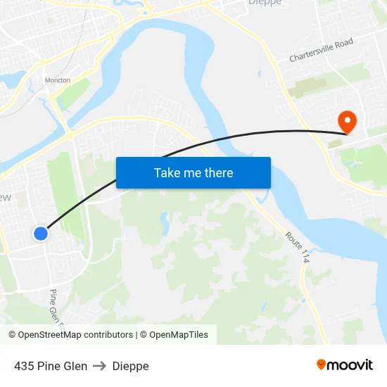 435 Pine Glen to Dieppe map