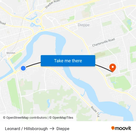 Leonard / Hillsborough to Dieppe map