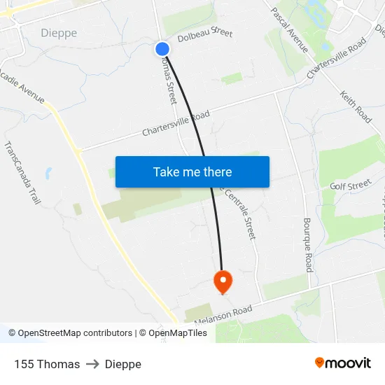 155 Thomas to Dieppe map