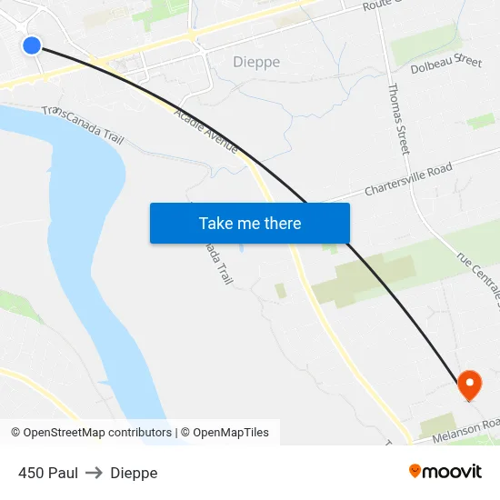 450 Paul to Dieppe map