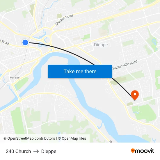 240 Church to Dieppe map
