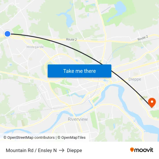 Mountain Rd / Ensley N to Dieppe map
