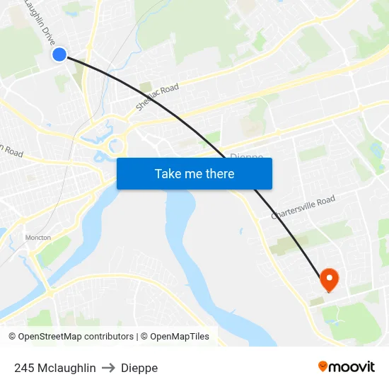 245 Mclaughlin to Dieppe map