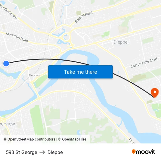 593 St George to Dieppe map