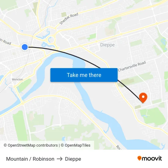 Mountain / Robinson to Dieppe map