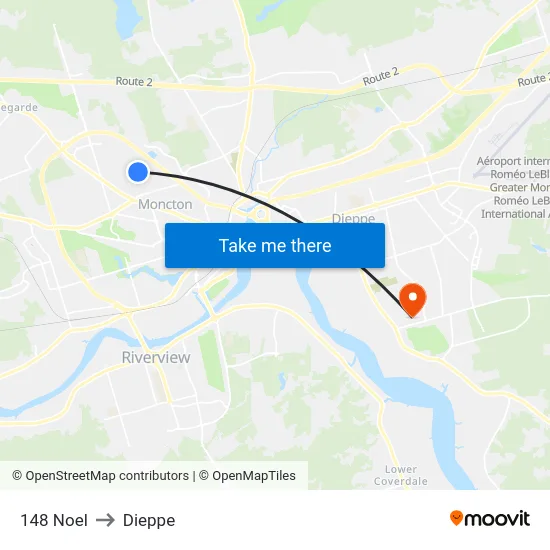 148 Noel to Dieppe map