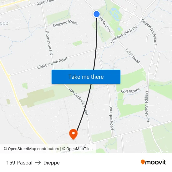 159 Pascal to Dieppe map