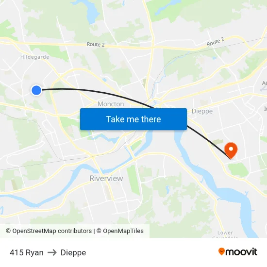 415 Ryan to Dieppe map