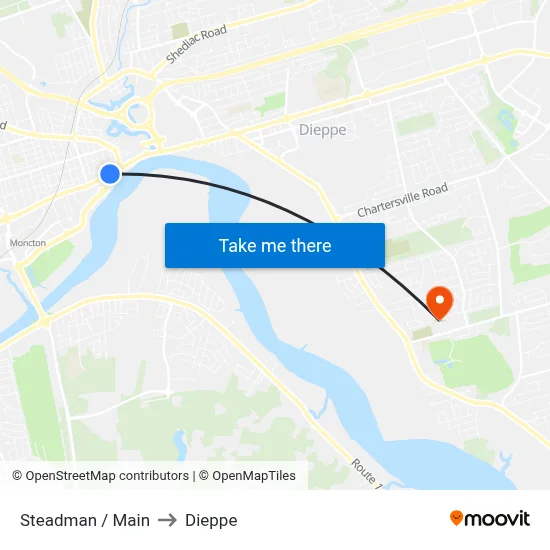 Steadman / Main to Dieppe map