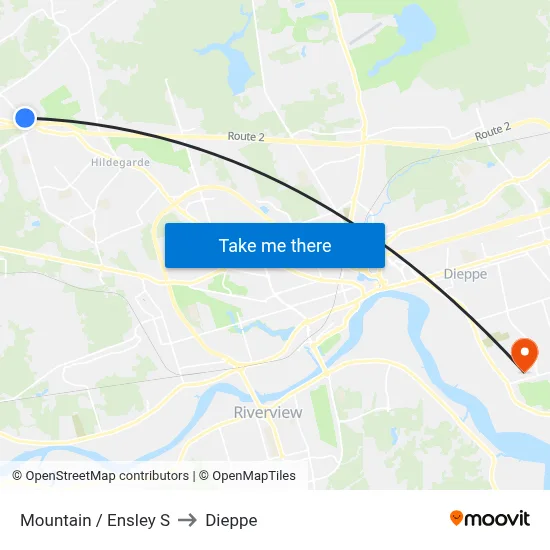 Mountain / Ensley S to Dieppe map