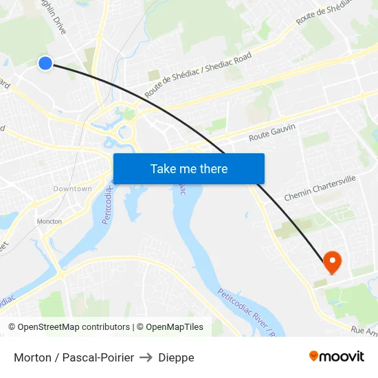 Morton / Pascal-Poirier to Dieppe map