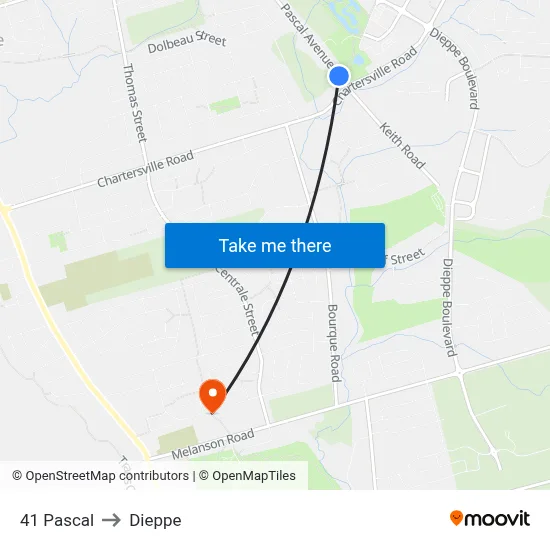 41 Pascal to Dieppe map