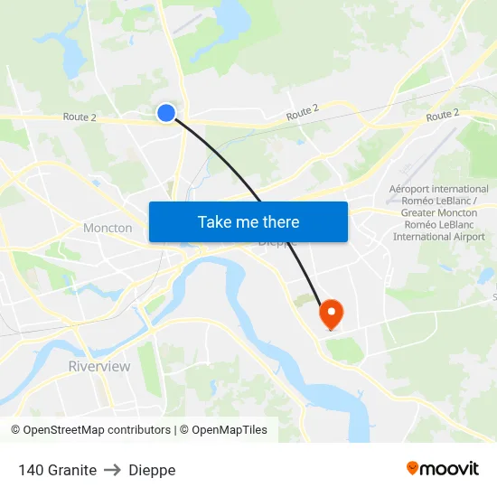 140 Granite to Dieppe map