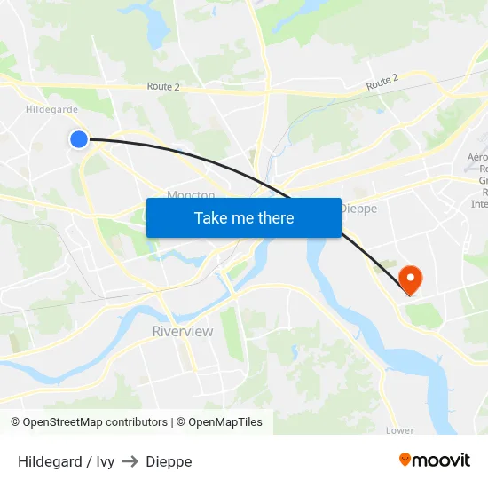 Hildegard / Ivy to Dieppe map
