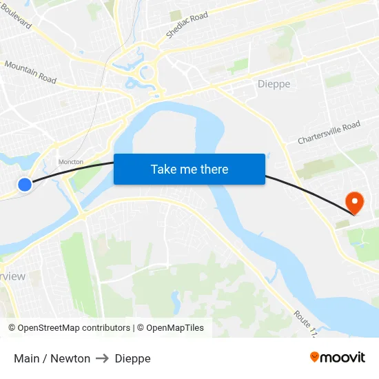 Main / Newton to Dieppe map