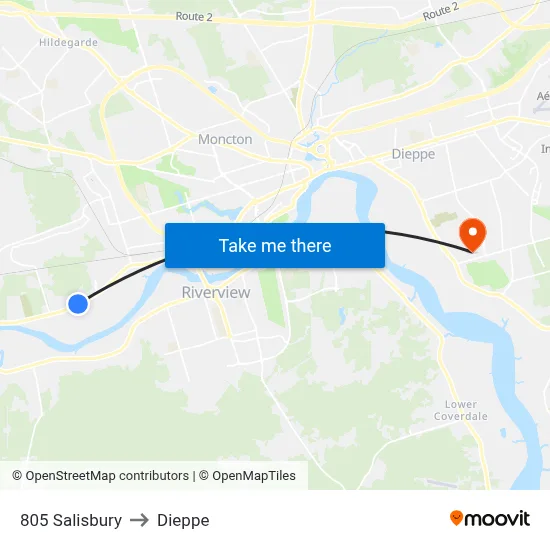 805 Salisbury to Dieppe map