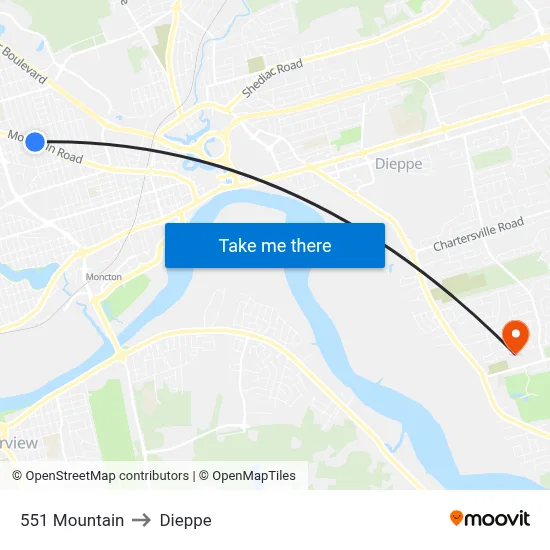 551 Mountain to Dieppe map