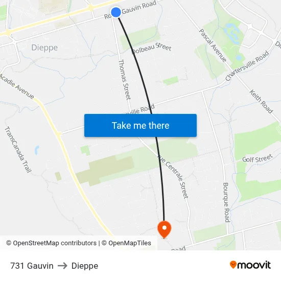 731 Gauvin to Dieppe map