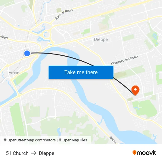 51 Church to Dieppe map