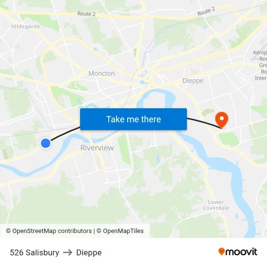 526 Salisbury to Dieppe map