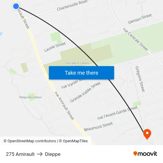 275 Amirault to Dieppe map