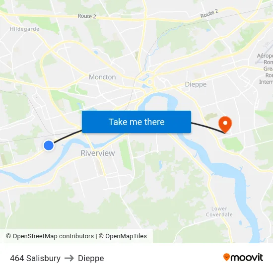 464 Salisbury to Dieppe map