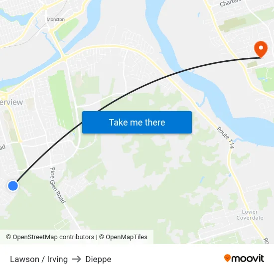 Lawson / Irving to Dieppe map