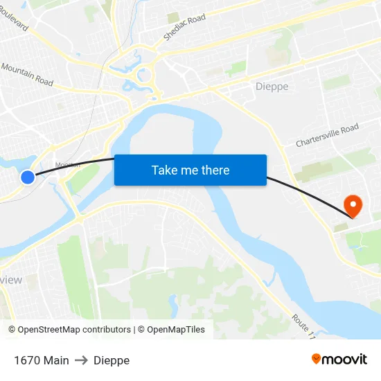 1670 Main to Dieppe map