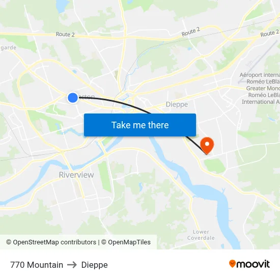 770 Mountain to Dieppe map