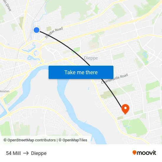 54 Mill to Dieppe map
