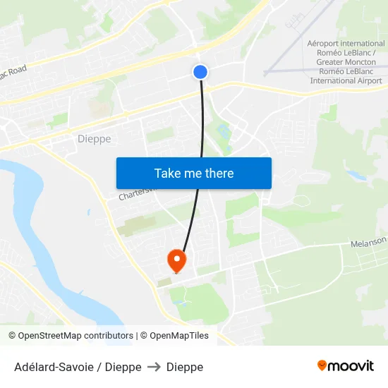 Adélard-Savoie / Dieppe to Dieppe map