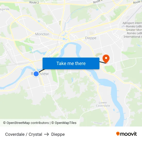 Coverdale / Crystal to Dieppe map