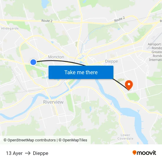 13 Ayer to Dieppe map