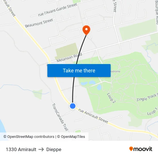 1330 Amirault to Dieppe map
