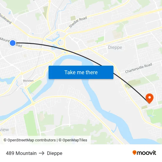 489 Mountain to Dieppe map