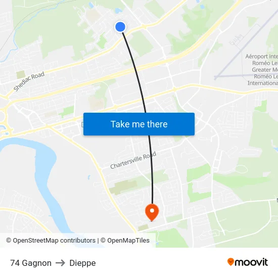 74 Gagnon to Dieppe map