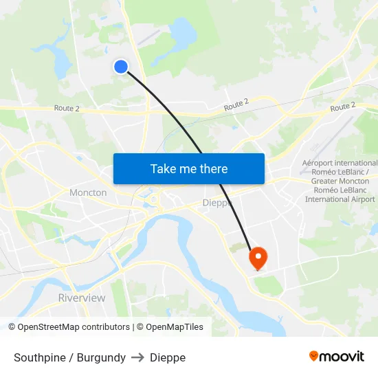 Southpine / Burgundy to Dieppe map