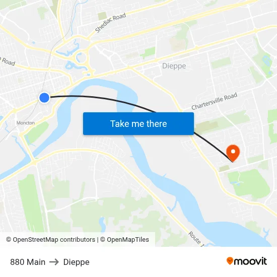 880 Main to Dieppe map