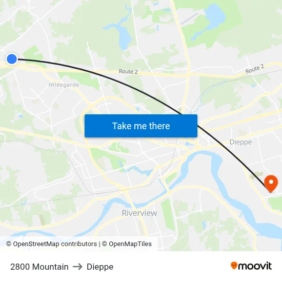2800 Mountain to Dieppe map