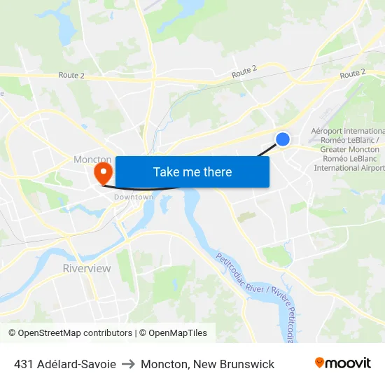 431 Adélard-Savoie to Moncton, New Brunswick map